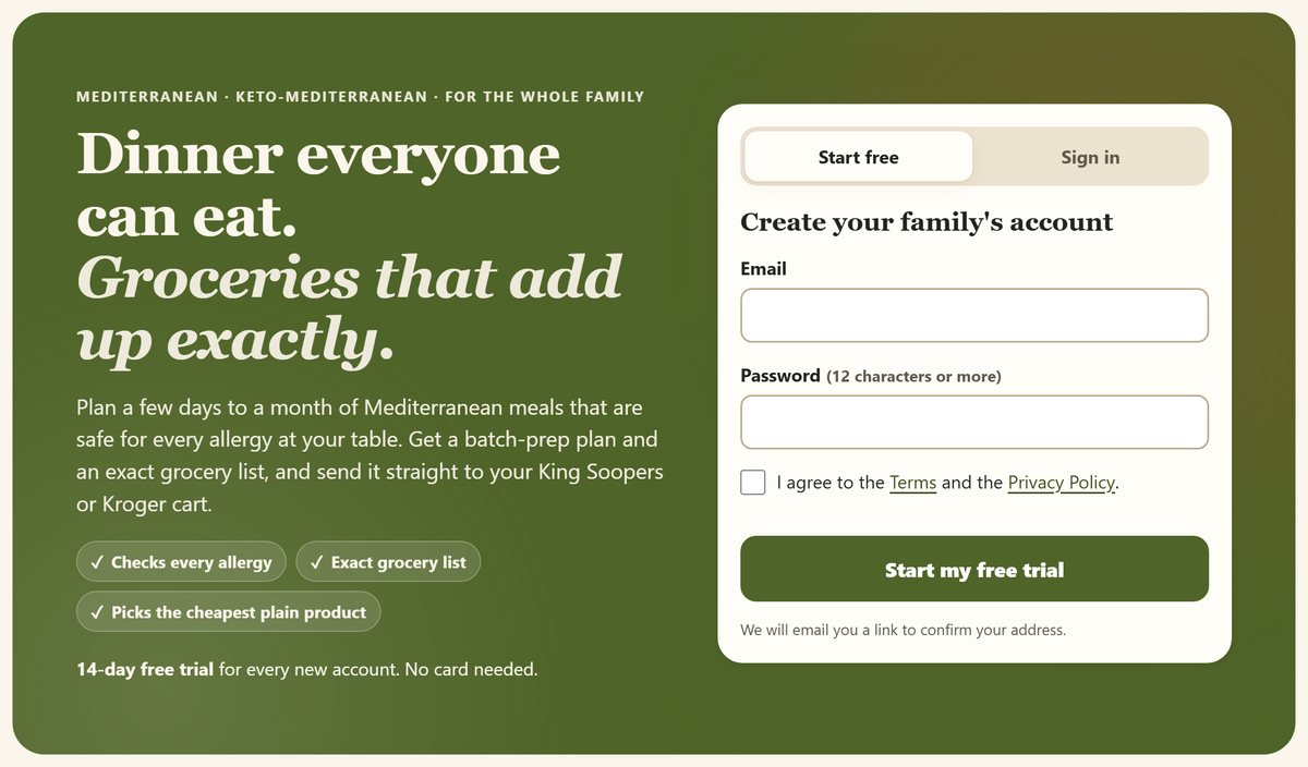 The Astris Living home page: Dinner everyone can eat. Groceries that add up exactly.